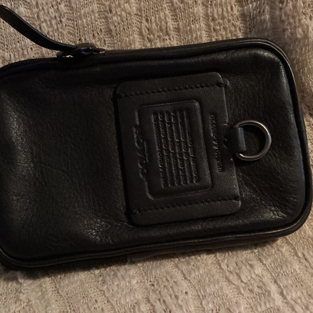 Coach Hybrid Pouch Black Leather Belt Bag Unisex